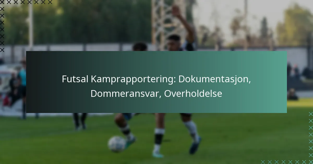 Futsal Kamprapportering: Dokumentasjon, Dommeransvar, Overholdelse