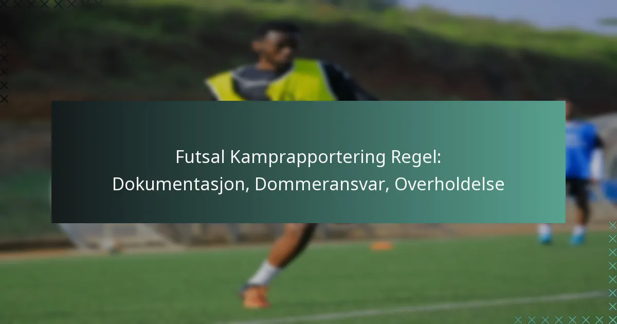 Futsal Kamprapportering Regel: Dokumentasjon, Dommeransvar, Overholdelse