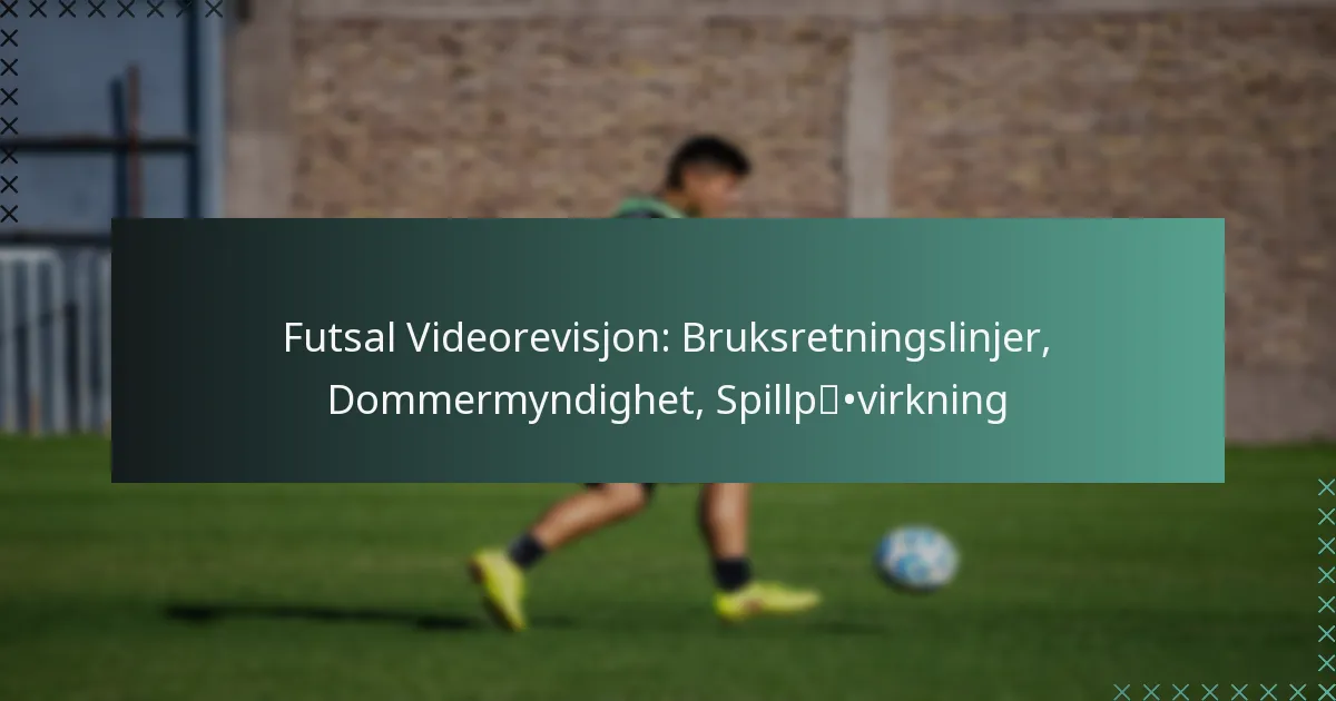 Futsal Videorevisjon: Bruksretningslinjer, Dommermyndighet, Spillpåvirkning