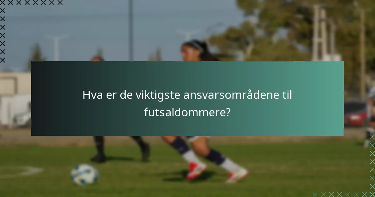 Hva er de viktigste ansvarsområdene til futsaldommere?