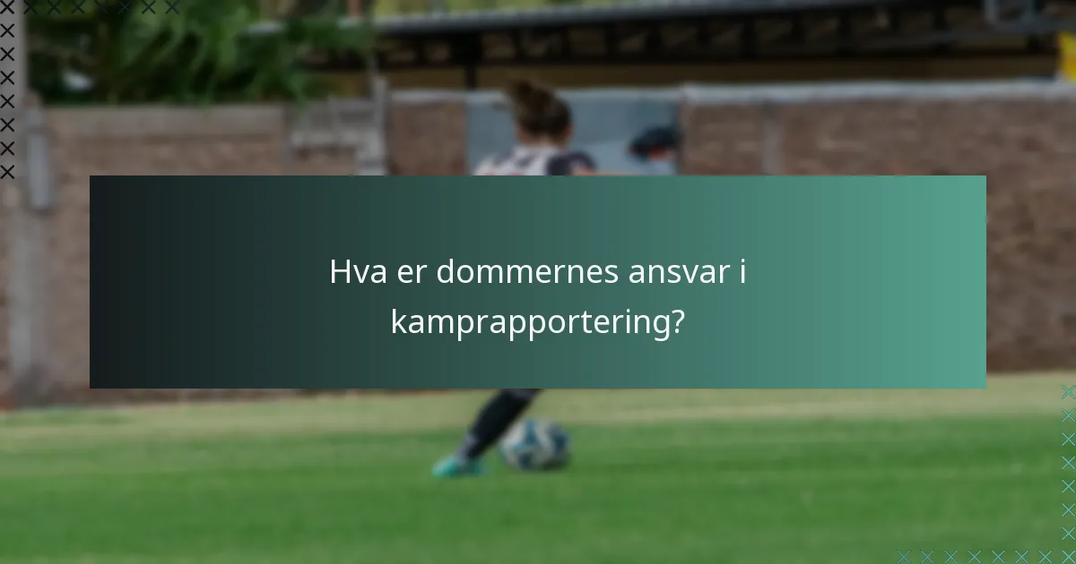 Hva er dommernes ansvar i kamprapportering?