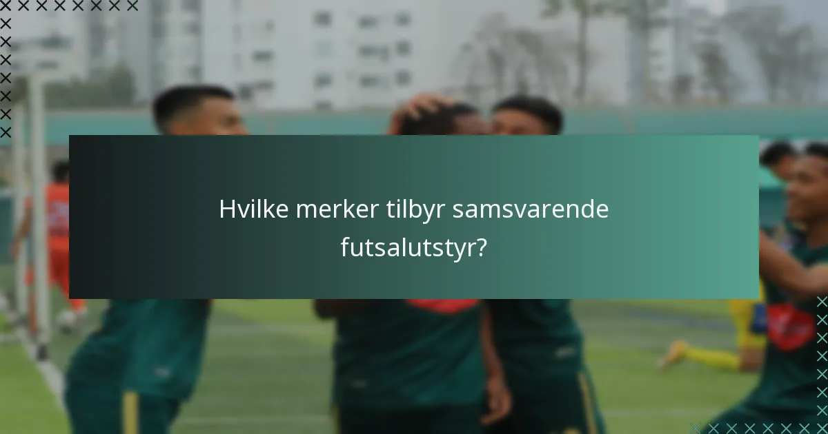 Hvilke merker tilbyr samsvarende futsalutstyr?