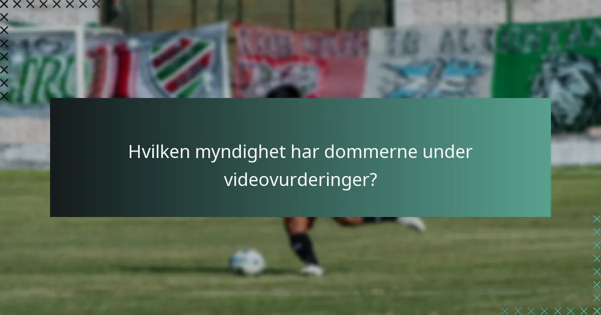 Hvilken myndighet har dommerne under videovurderinger?